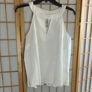 Chic White Eyelet Tank Top